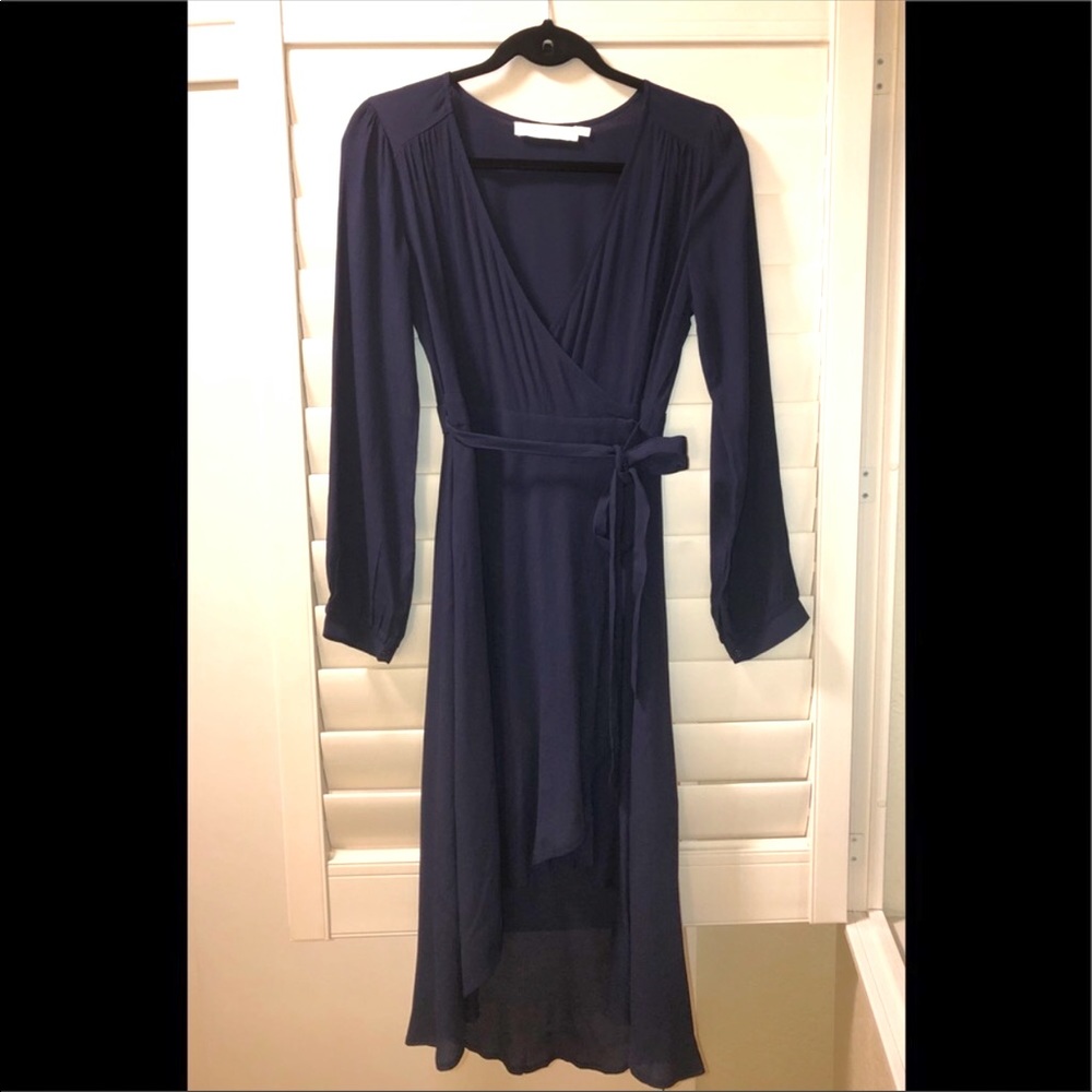 Nordstrom ASTR The Label Navy Blue Wrap Dress